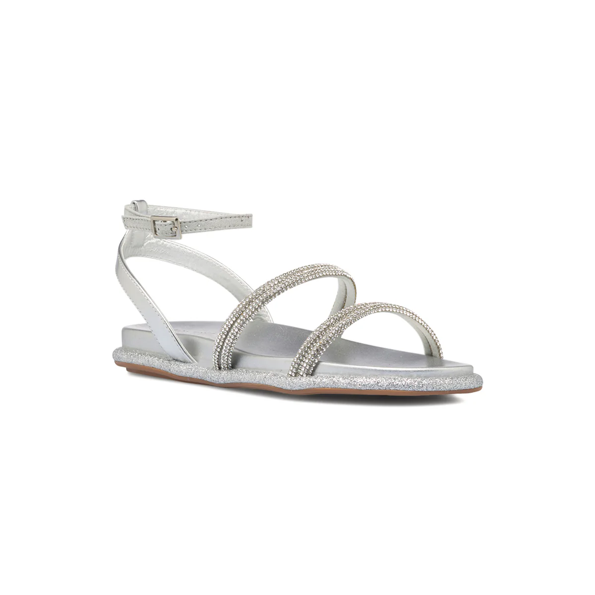 Sandali argento con strass da donna Lora Ferres - Image 2