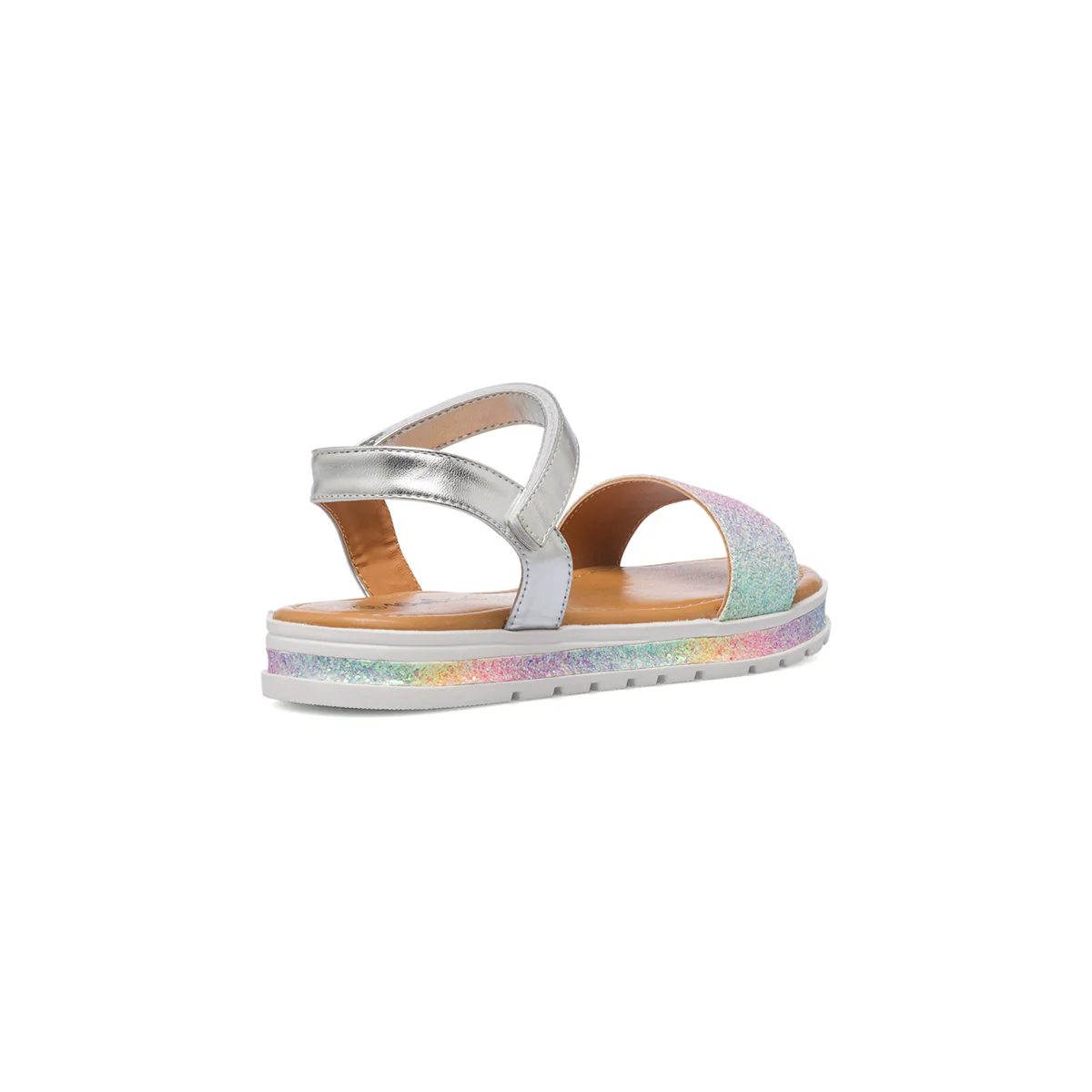 Sandali argento da bambina con fascia glitterata 10 Baci - Image 3