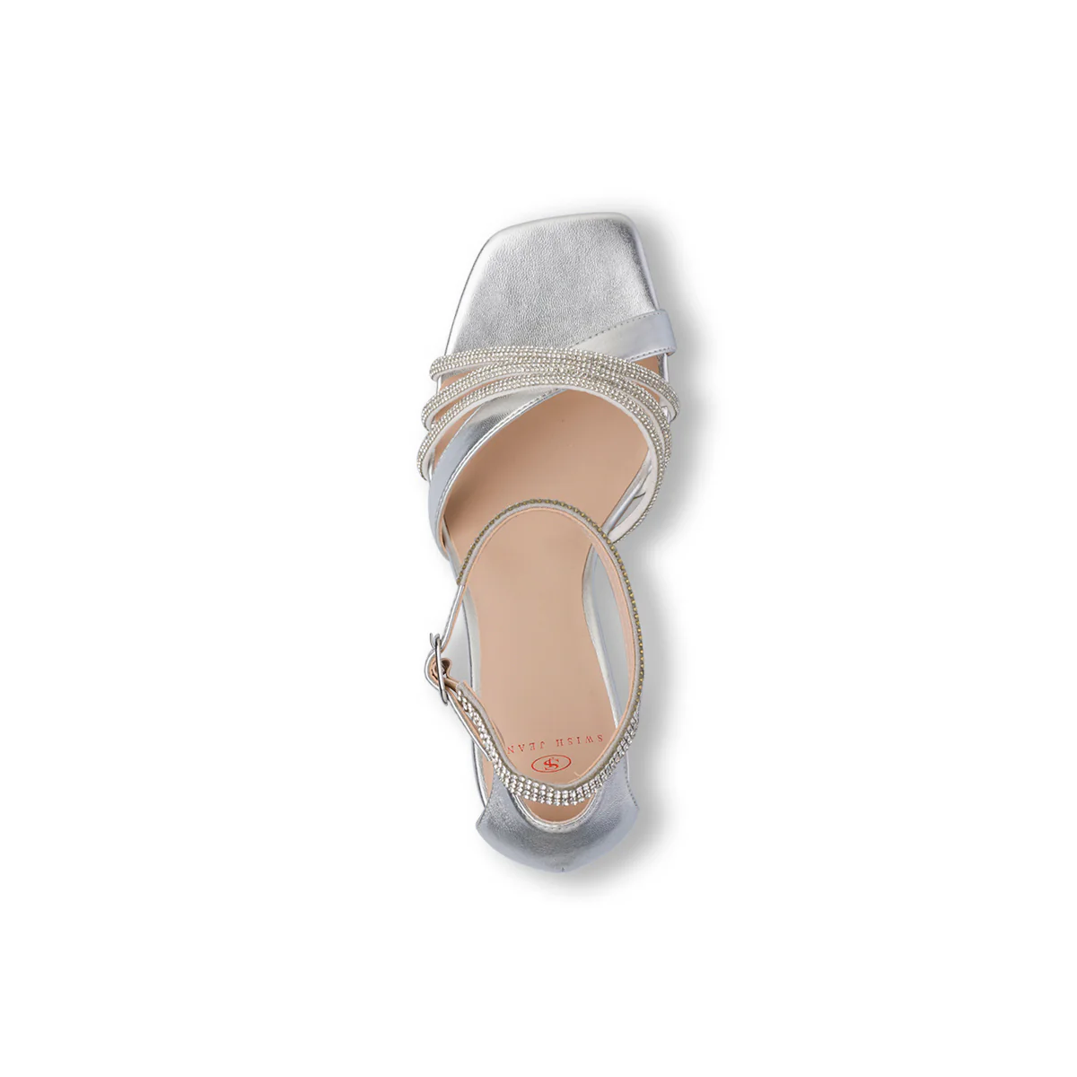 Sandali argento da donna con inserti in strass gioiello e tacco a stiletto 8,5 cm Swish Jeans - Image 6