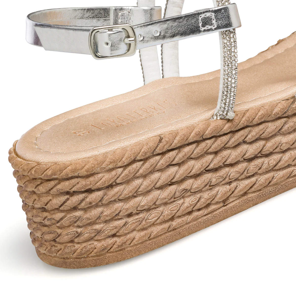 Sandali argento da donna con zeppa 5 cm e strass Lora Ferres - Image 16