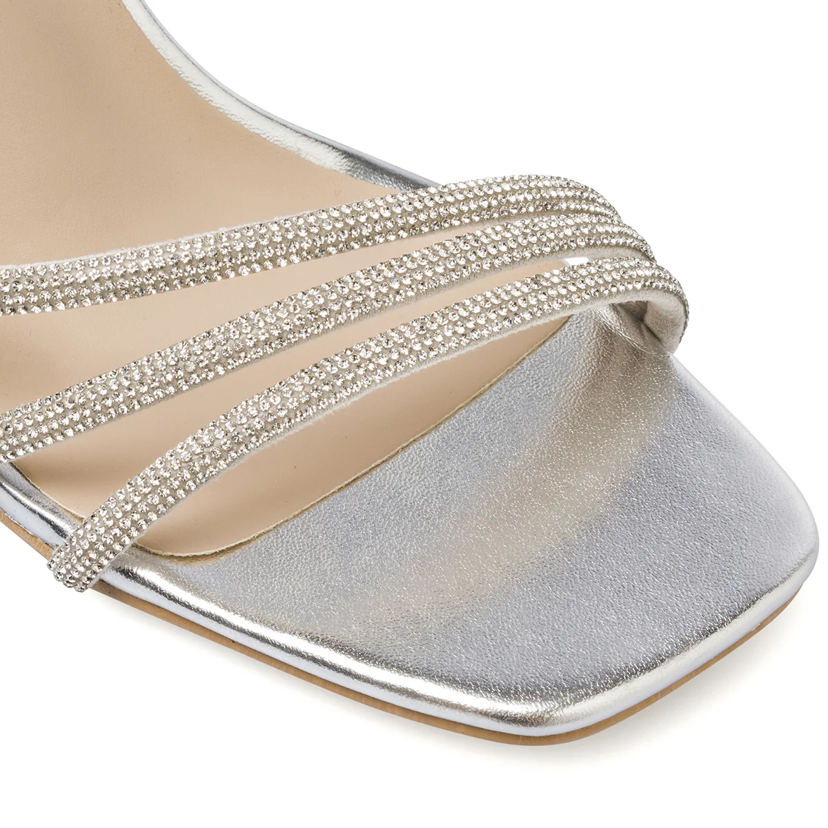 Sandali Argento Donna con strass e tacco a stiletto Lora Ferres - Image 5