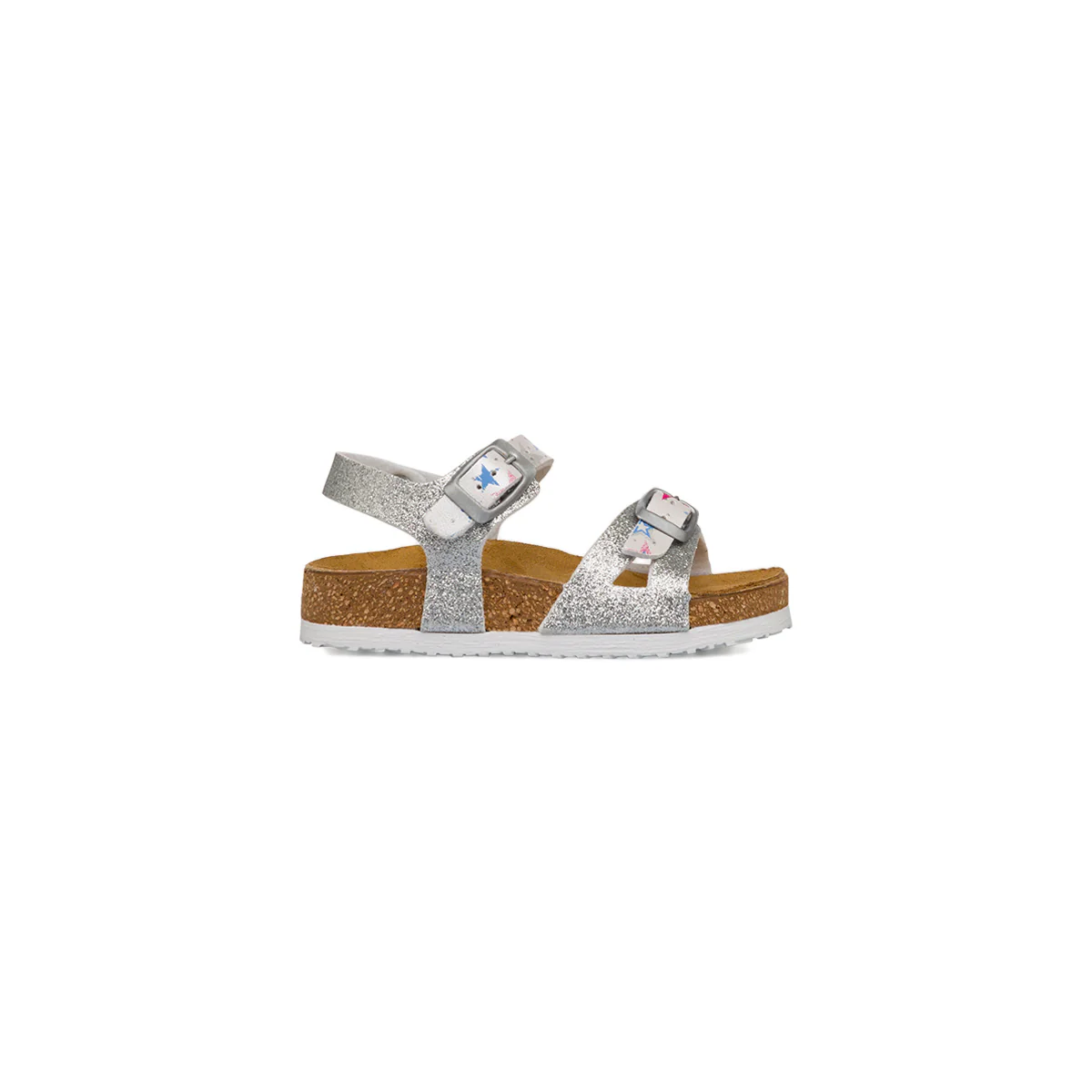 Sandali argento glitter da Bambina con stampa stelle Settenote