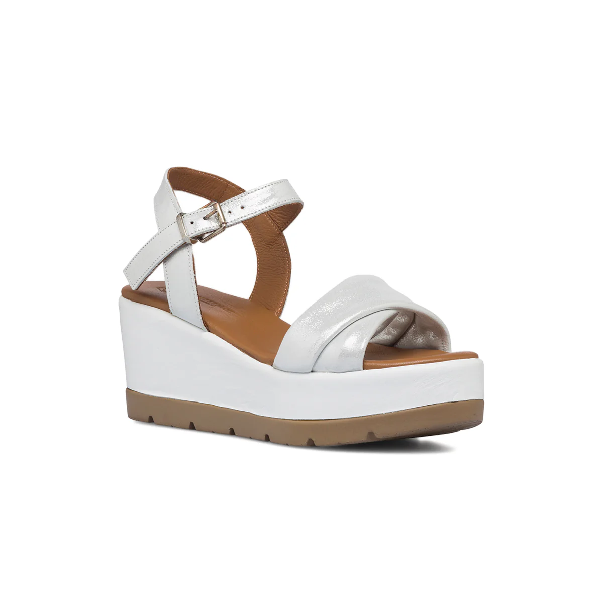 Sandali argento in pelle da donna con zeppa 7 cm Lumberjack Marty - Image 2