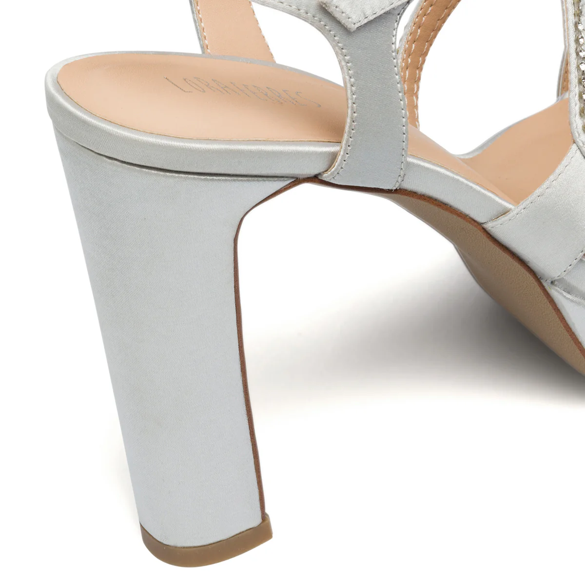 Sandali gioiello argento in raso da donna con tacco 10 cm Lora Ferres - Image 7