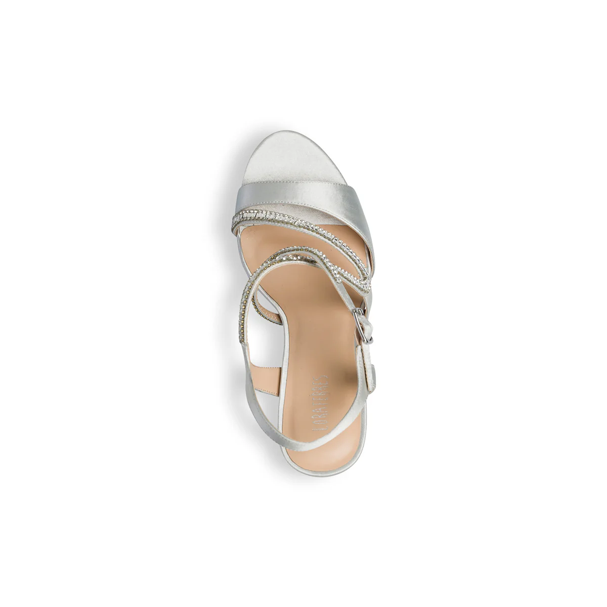 Sandali gioiello argento in raso da donna con tacco 10 cm Lora Ferres - Image 8