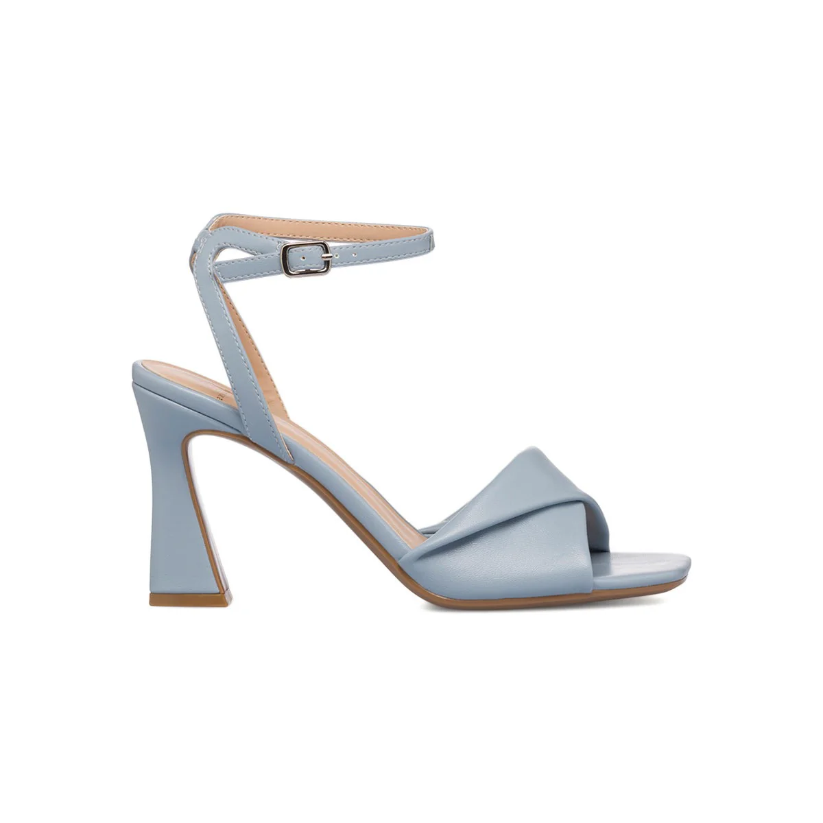 Sandali azzurri da donna con cinturino alla caviglia con tacco a campana 9 cm Swish Jeans