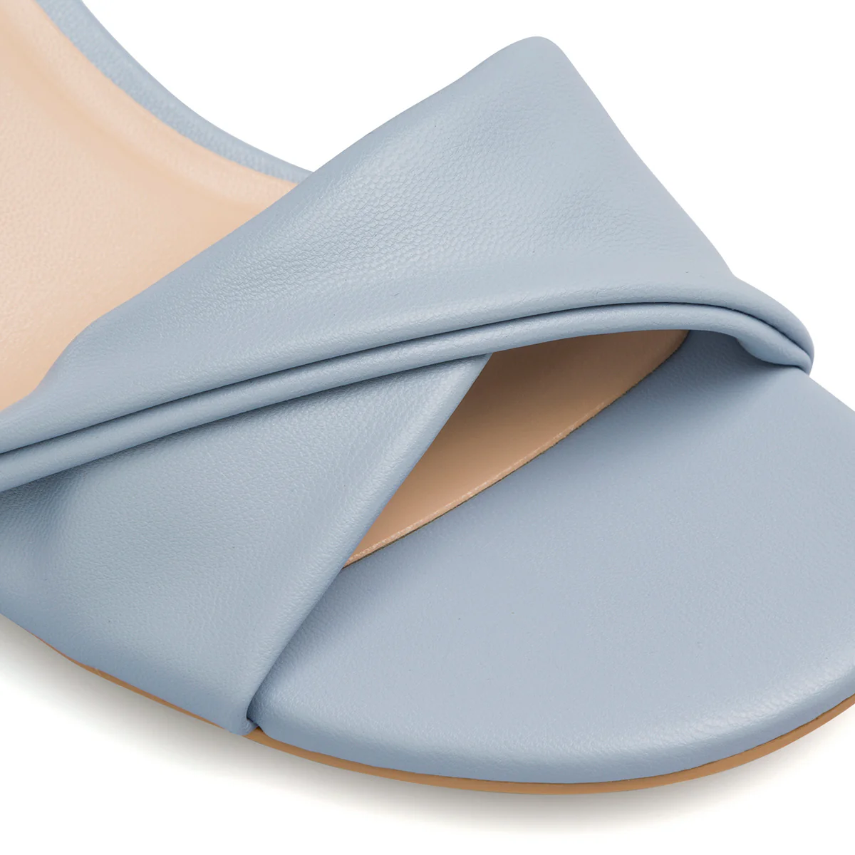 Sandali azzurri da donna con tacco a blocco 7 cm e fascia intrecciata Lora Ferres - Image 4