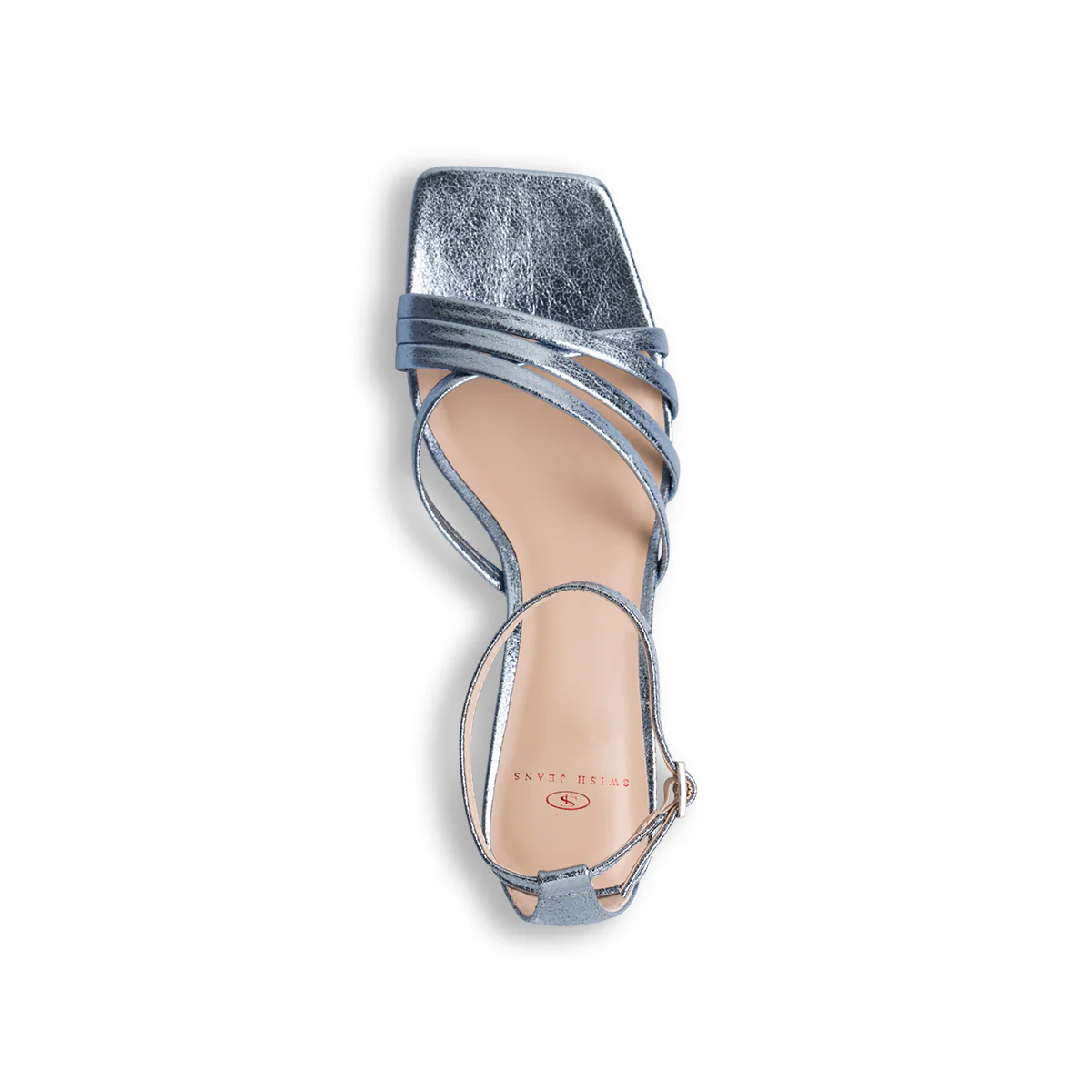 Sandali azzurri laminati da donna con tacco 5 cm Swish Jeans - Image 8