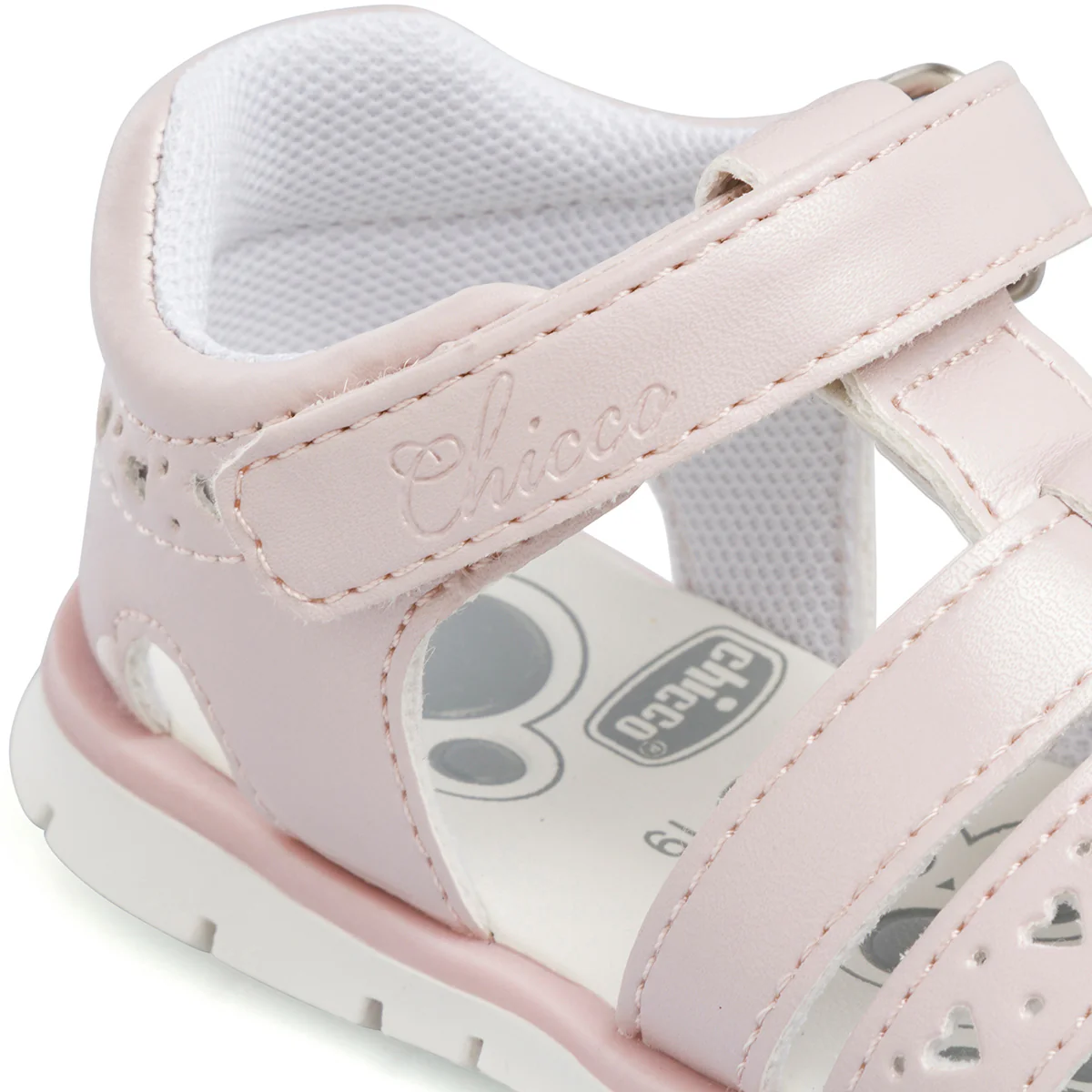 Sandali bambina primi passi rosa effetto perlato con dettagli traforati Chicco Fozia - Image 5