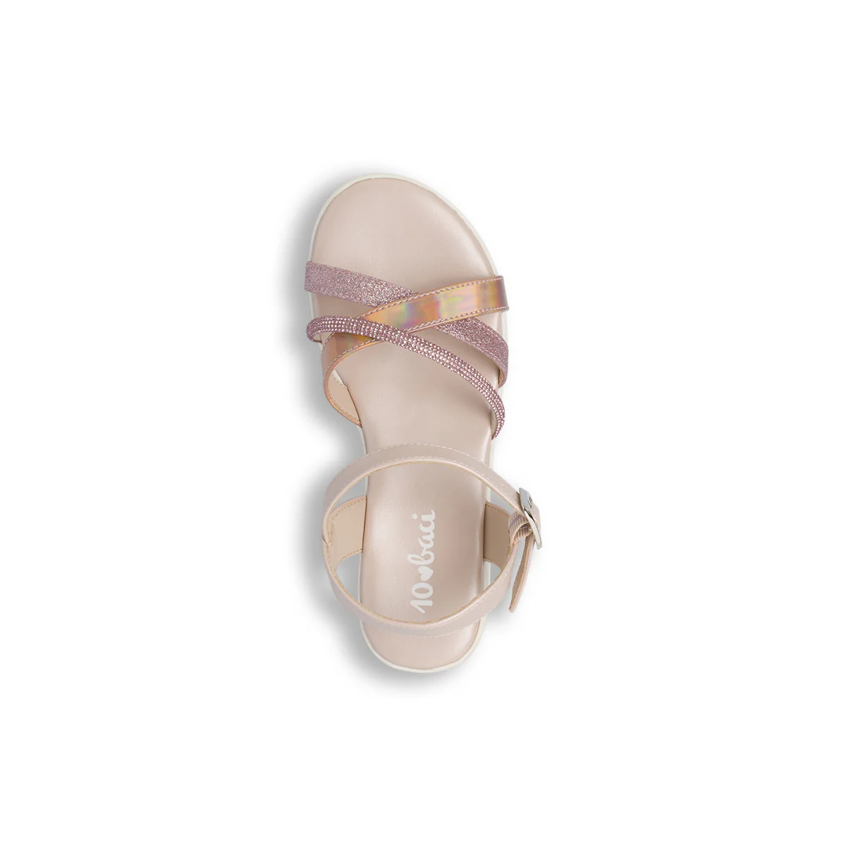 Sandali Bambina Rosa con brillantini e fascia iridescente Dieci Baci - Image 5