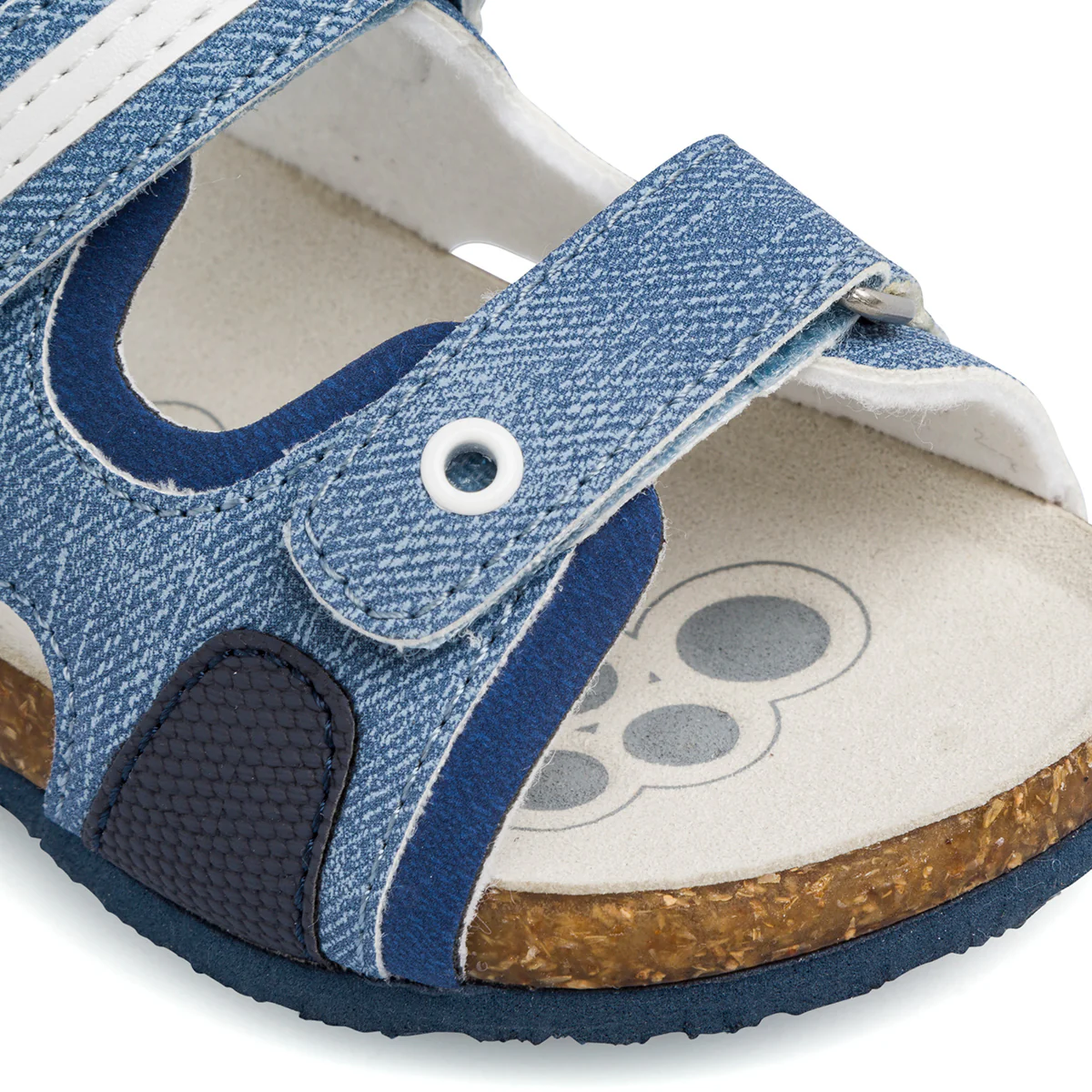 Sandali bambino primi passi blu jeans con chiusure in velcro Chicco Floyd - Image 5