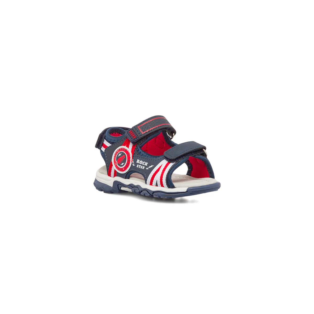 Sandali bambino primi passi blu navy e rossi con logo Birilli&Monelli - Image 2