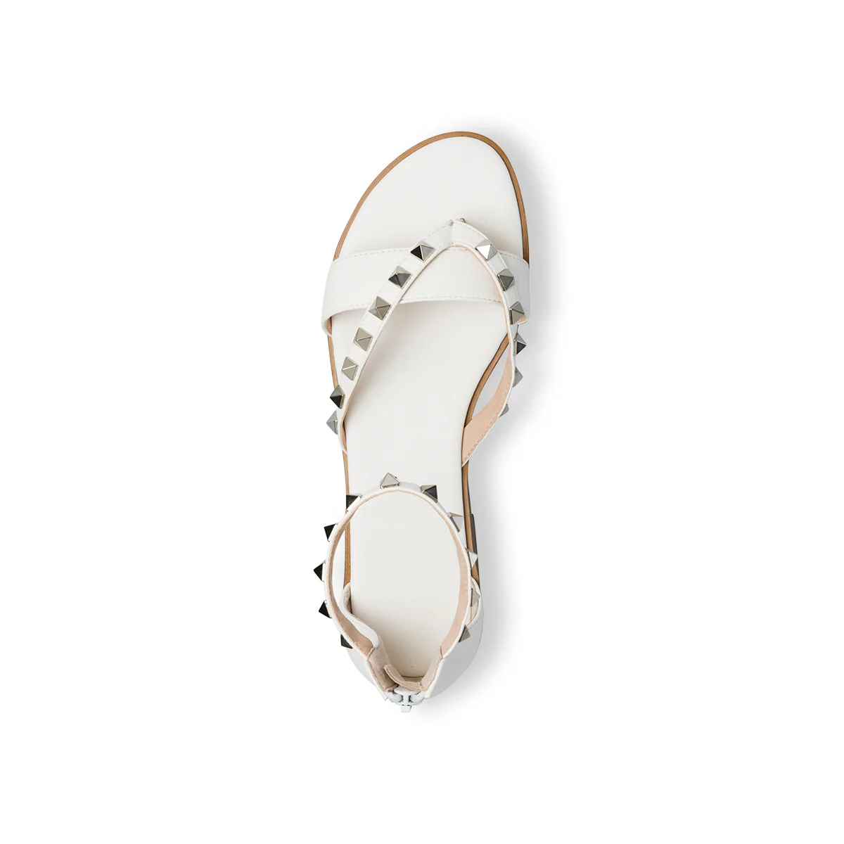 Sandali bassi bianchi da donna con borchie a piramide Swish Jeans - Image 19