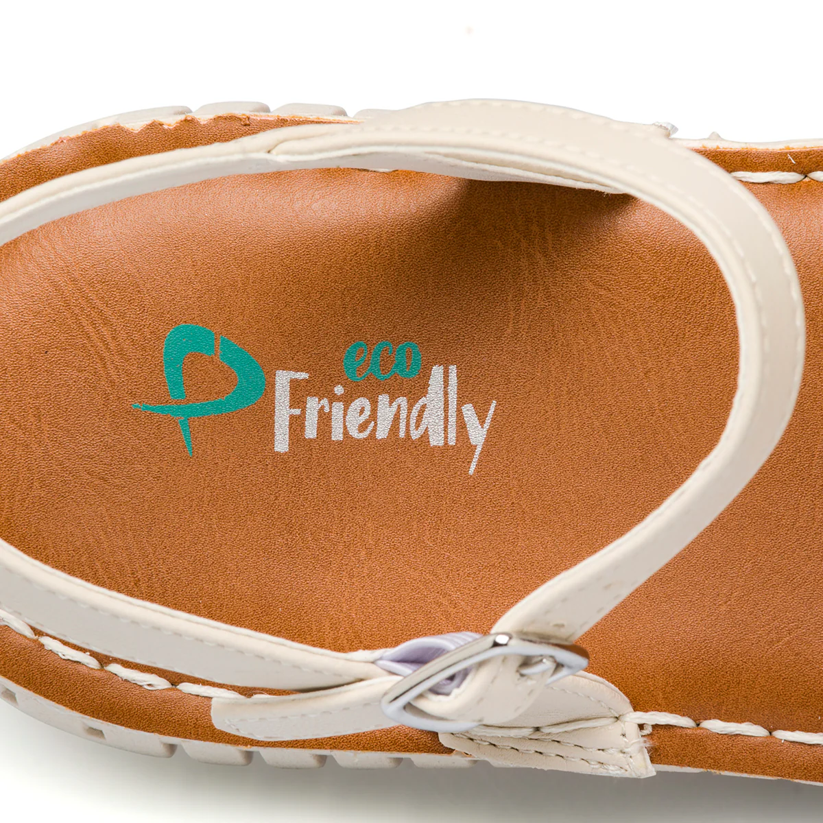 Sandali bassi bianchi da donna con cinturini argento P Eco Friendly - Image 11