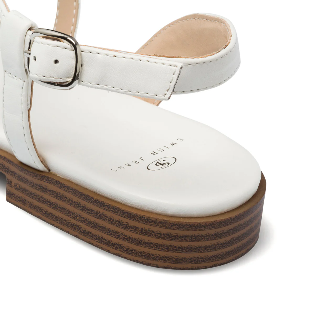 Sandali bassi bianchi da donna con piccole borchie Swish Jeans - Image 7