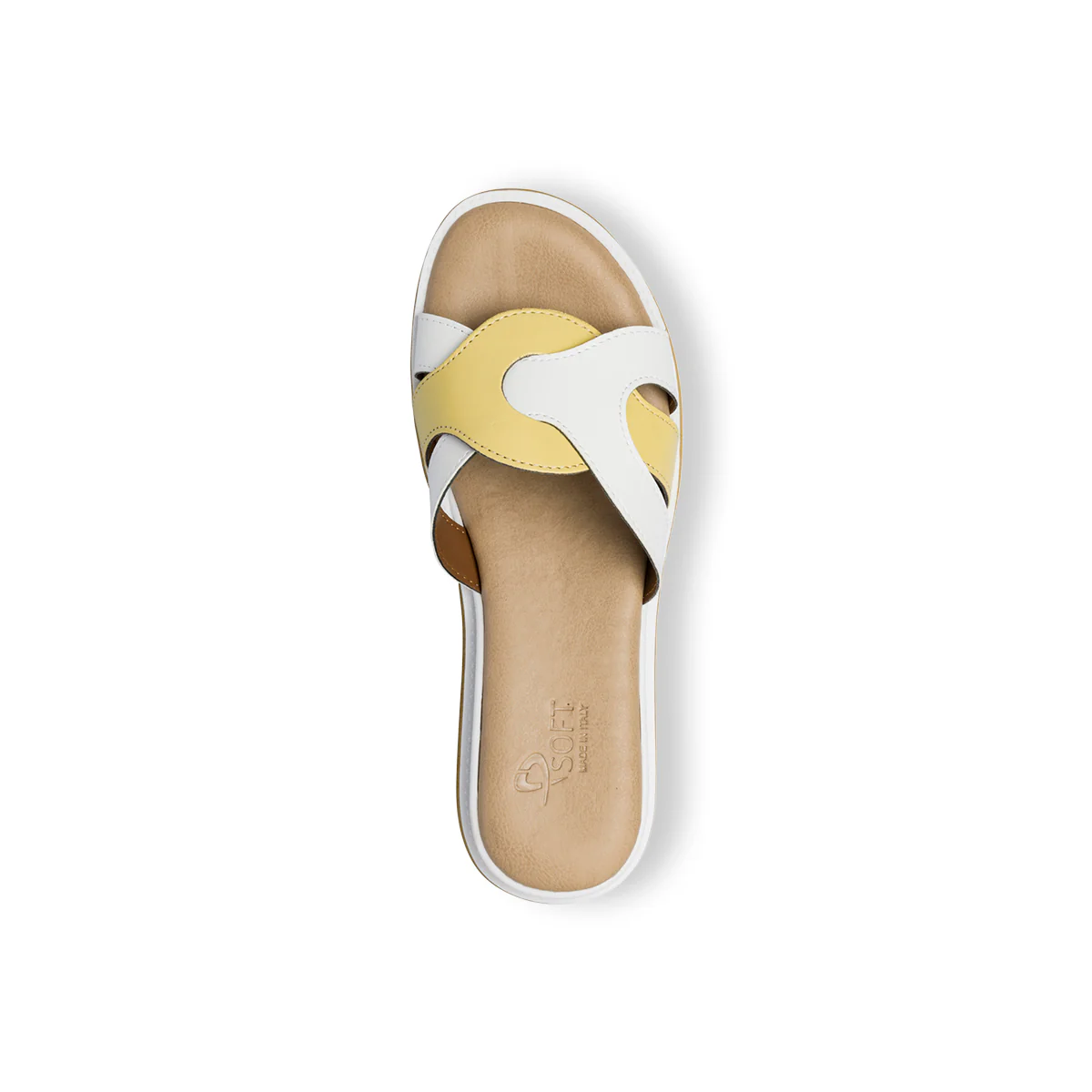 Sandali bassi comfort bianchi da donna con cinturini incrociati P Soft - Image 15