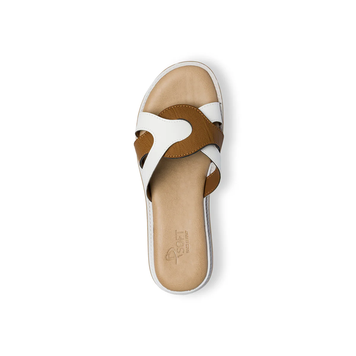 Sandali bassi comfort bianchi da donna con cinturini incrociati P Soft - Image 15