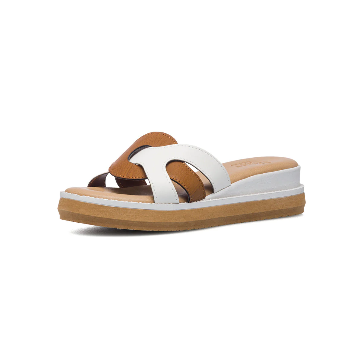 Sandali bassi comfort bianchi da donna con cinturini incrociati P Soft - Image 2