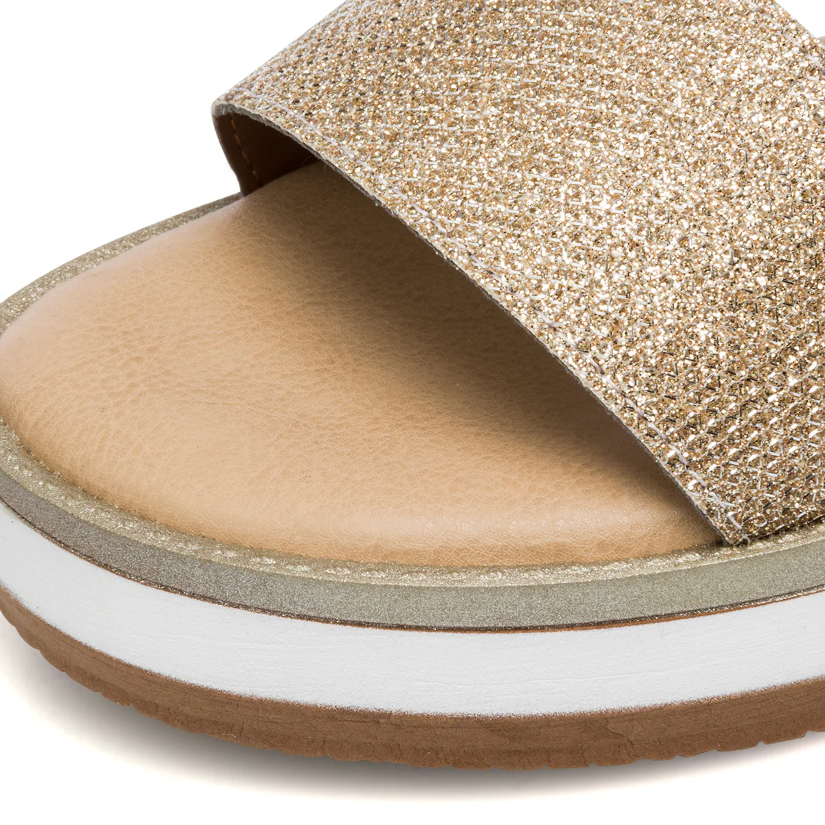 Sandali bassi comfort da donna color platino effetto glitterato P Soft - Image 13