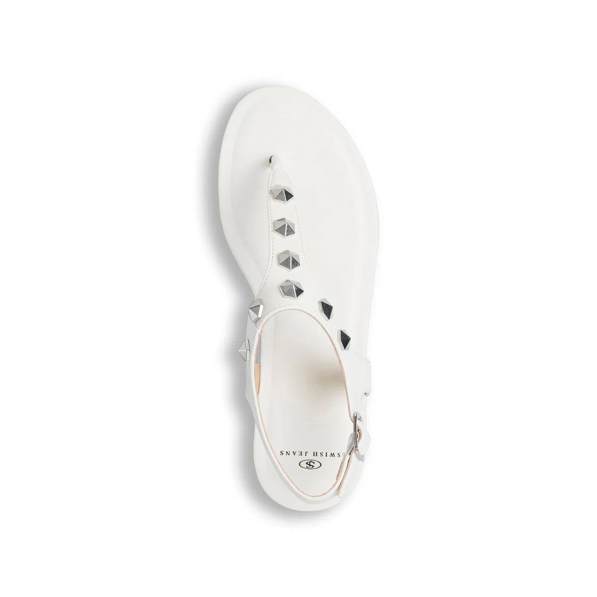 Sandali bassi infradito bianchi da donna con borchie Swish Jeans - Image 18
