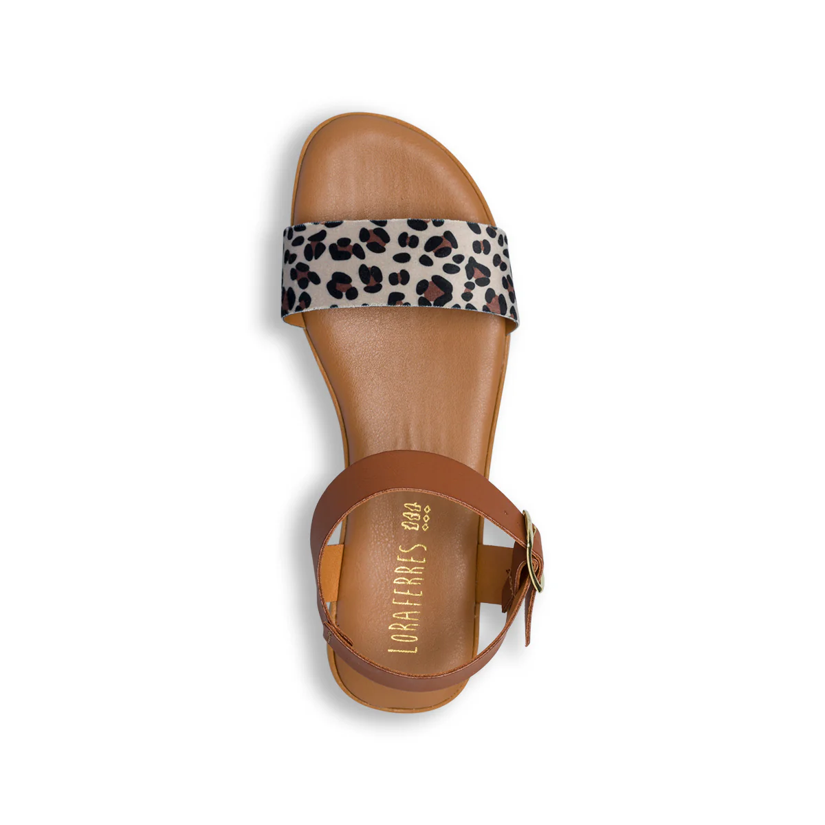 Sandali bassi marroni da donna con fascia animalier Lora Ferres - Image 5