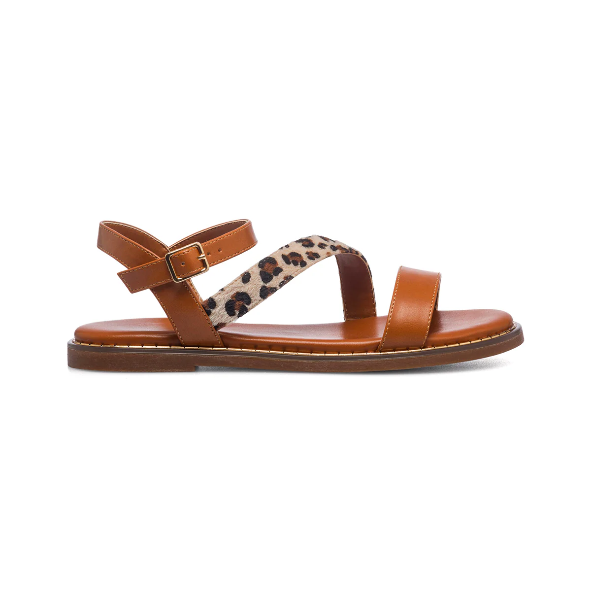 Sandali bassi marroni da donna con fascia animalier Swish Jeans - Image 11