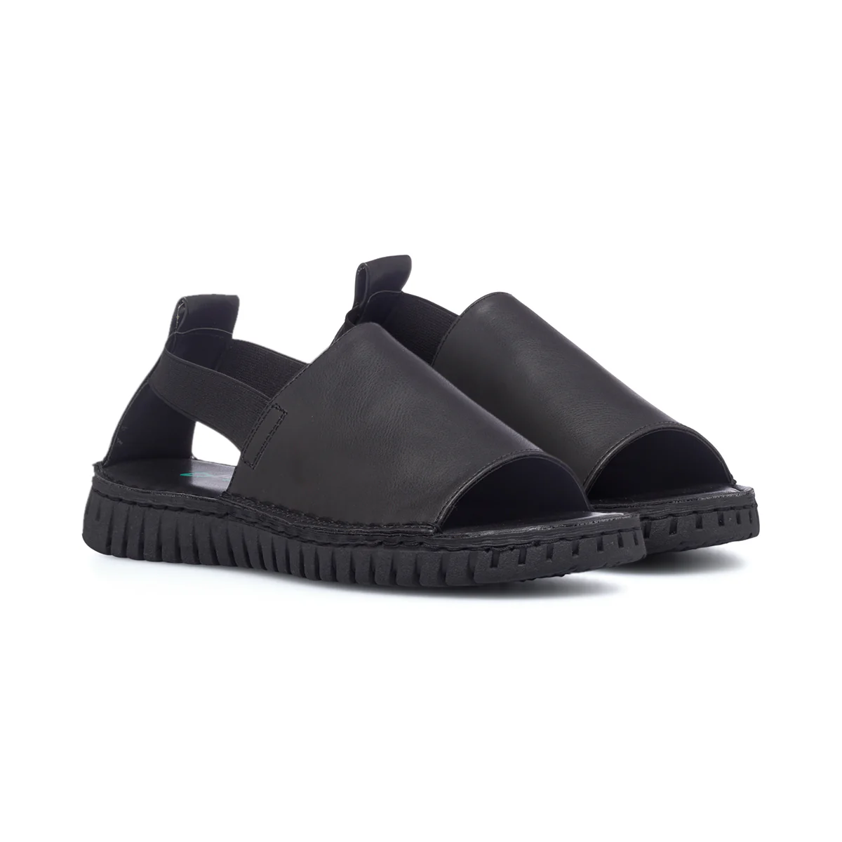 Sandali bassi neri da donna con cinturino elasticizzato P Eco Friendly - Image 12