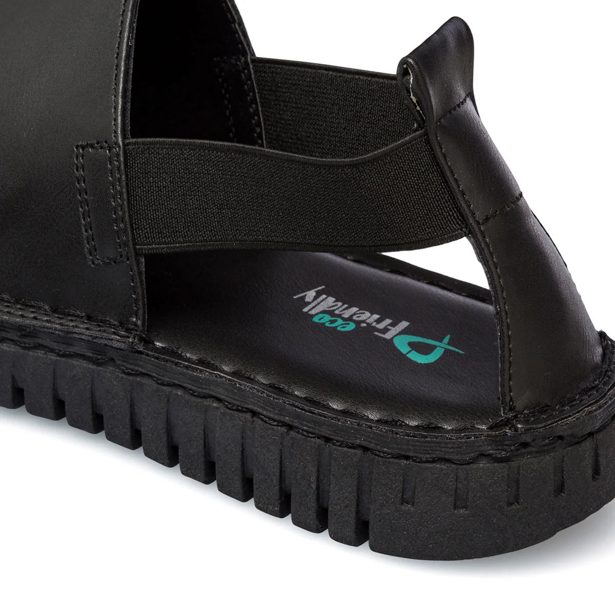 Sandali bassi neri da donna con cinturino elasticizzato P Eco Friendly - Image 15