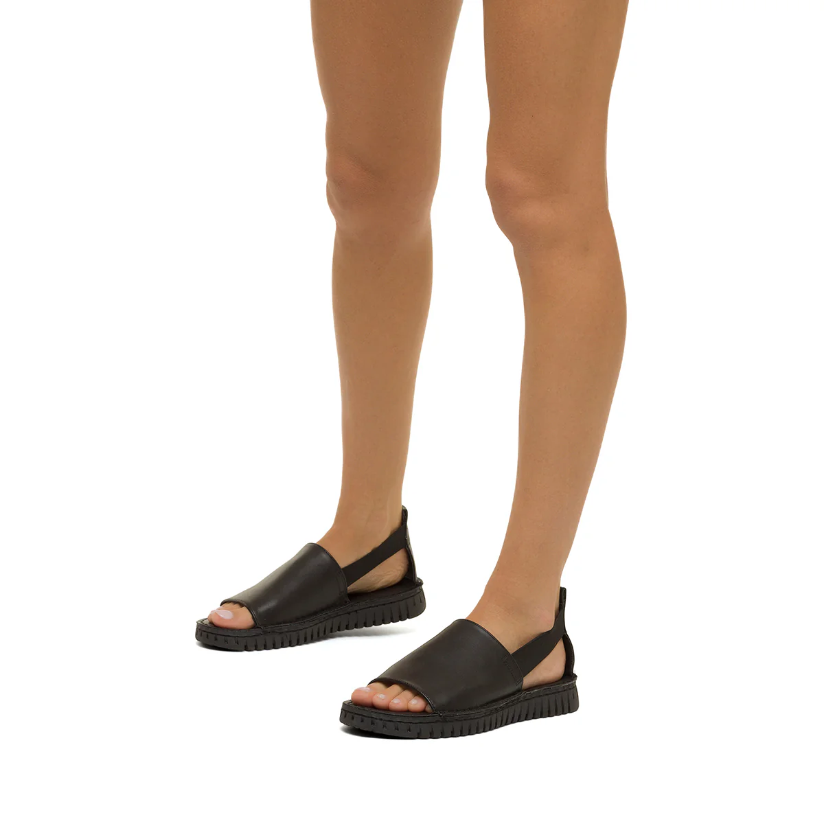 Sandali bassi neri da donna con cinturino elasticizzato P Eco Friendly - Image 6