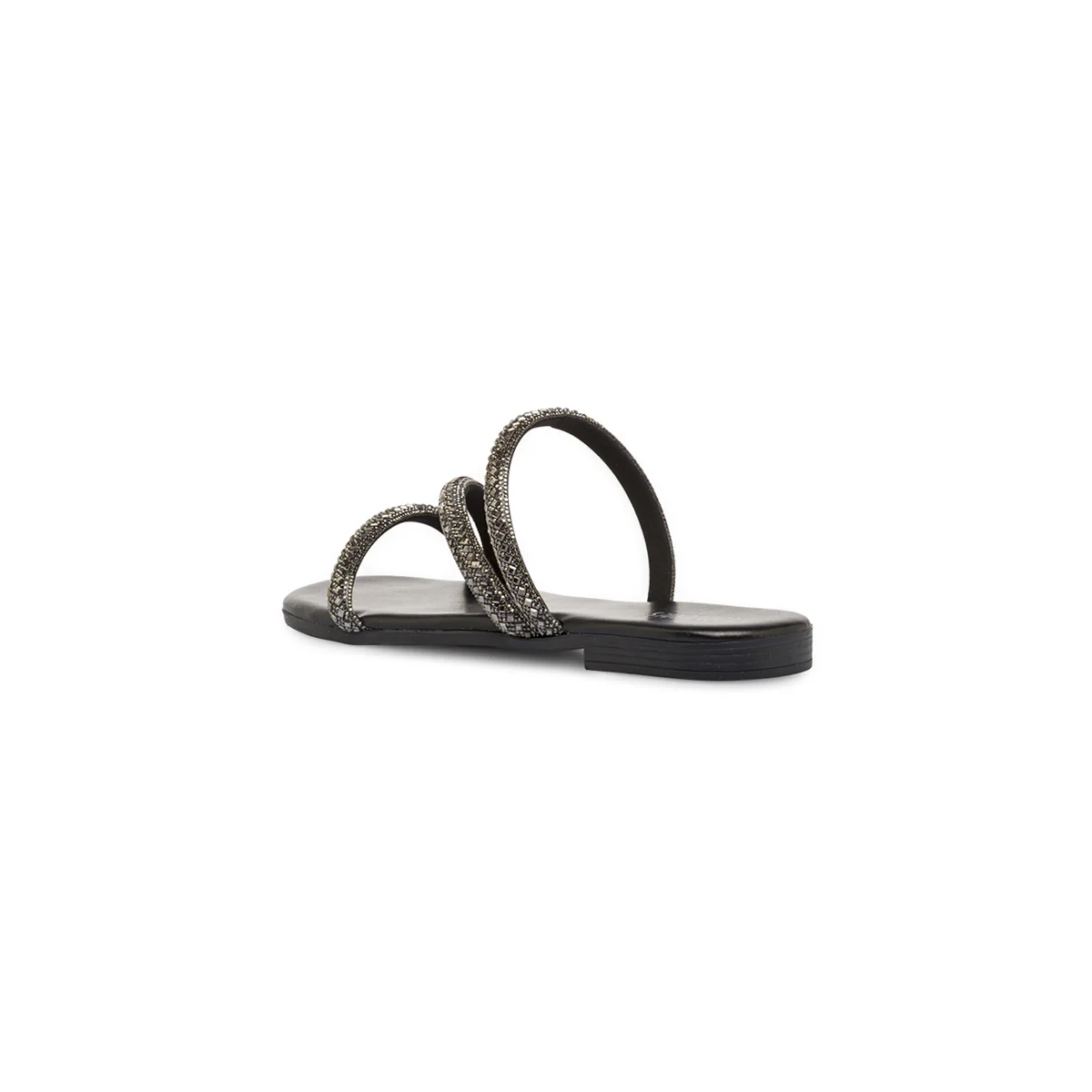 Ciabattine Flat Nere Donna con fasce strass e punta squadrata Lora Ferres - Image 3
