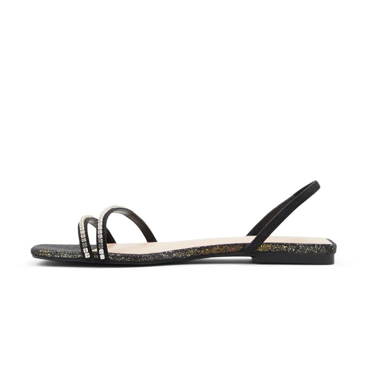 Sandali bassi neri in pelle vegana con strass Call It Spring Amarah - Image 3