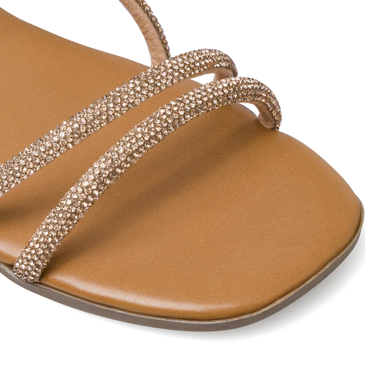 Sandali bassi oro da Donna con strass e cinturino Lora Ferres - Image 4