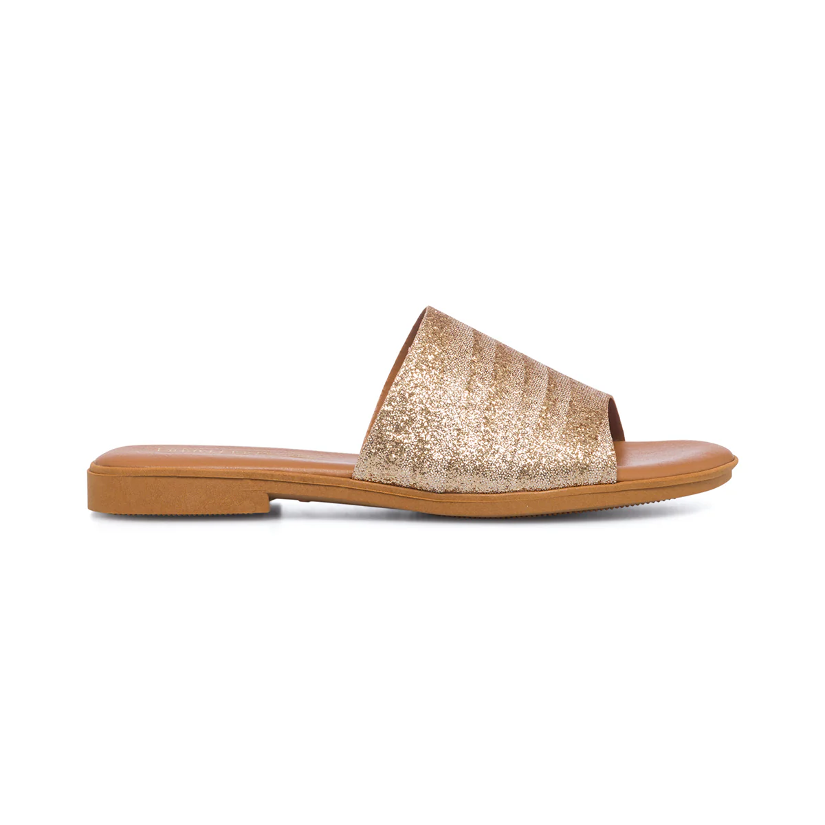 Sandali bassi oro effetto glitterato da donna Lora Ferres