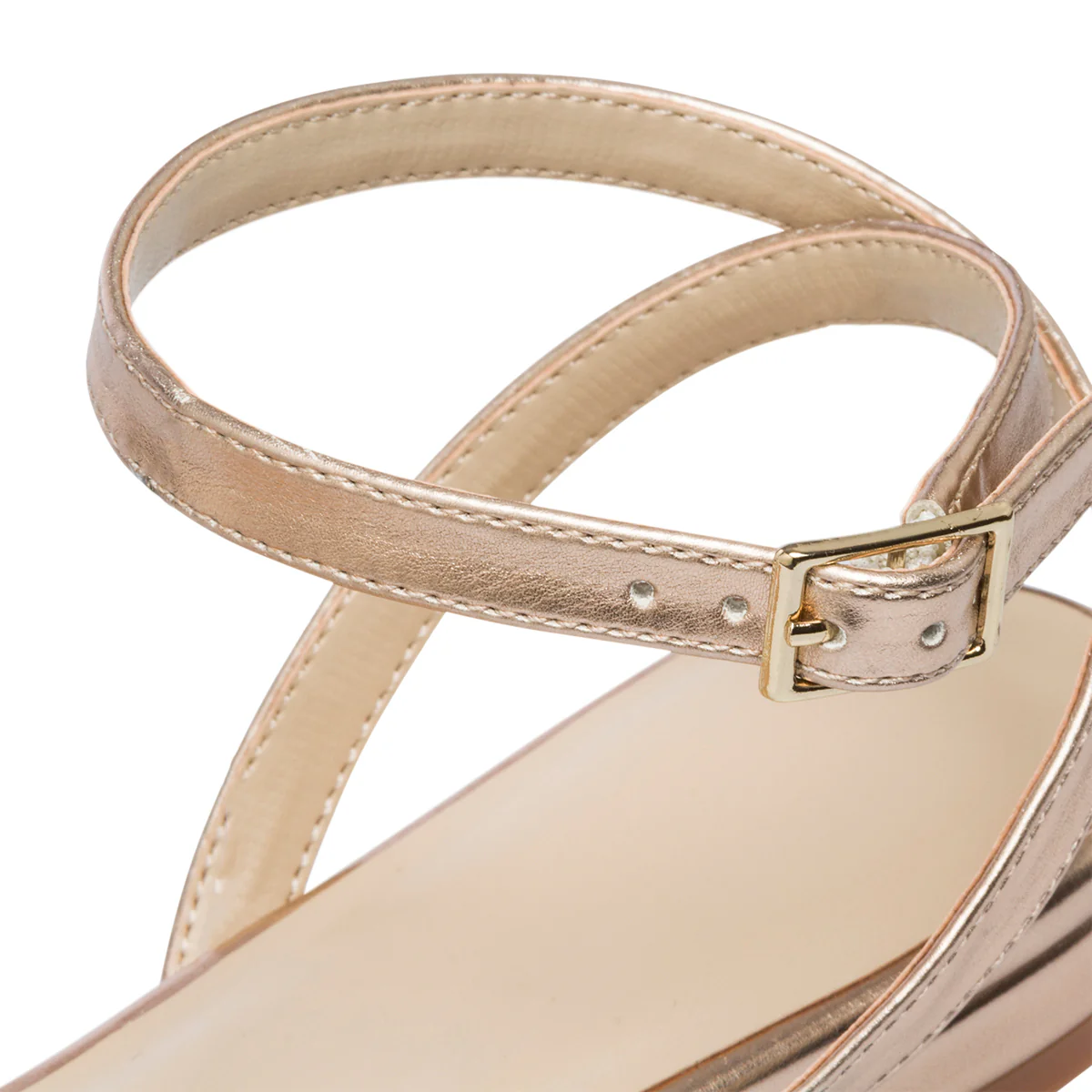 Sandali bassi oro rosa da donna con cinturino alla caviglia e strass Lora Ferres - Image 15