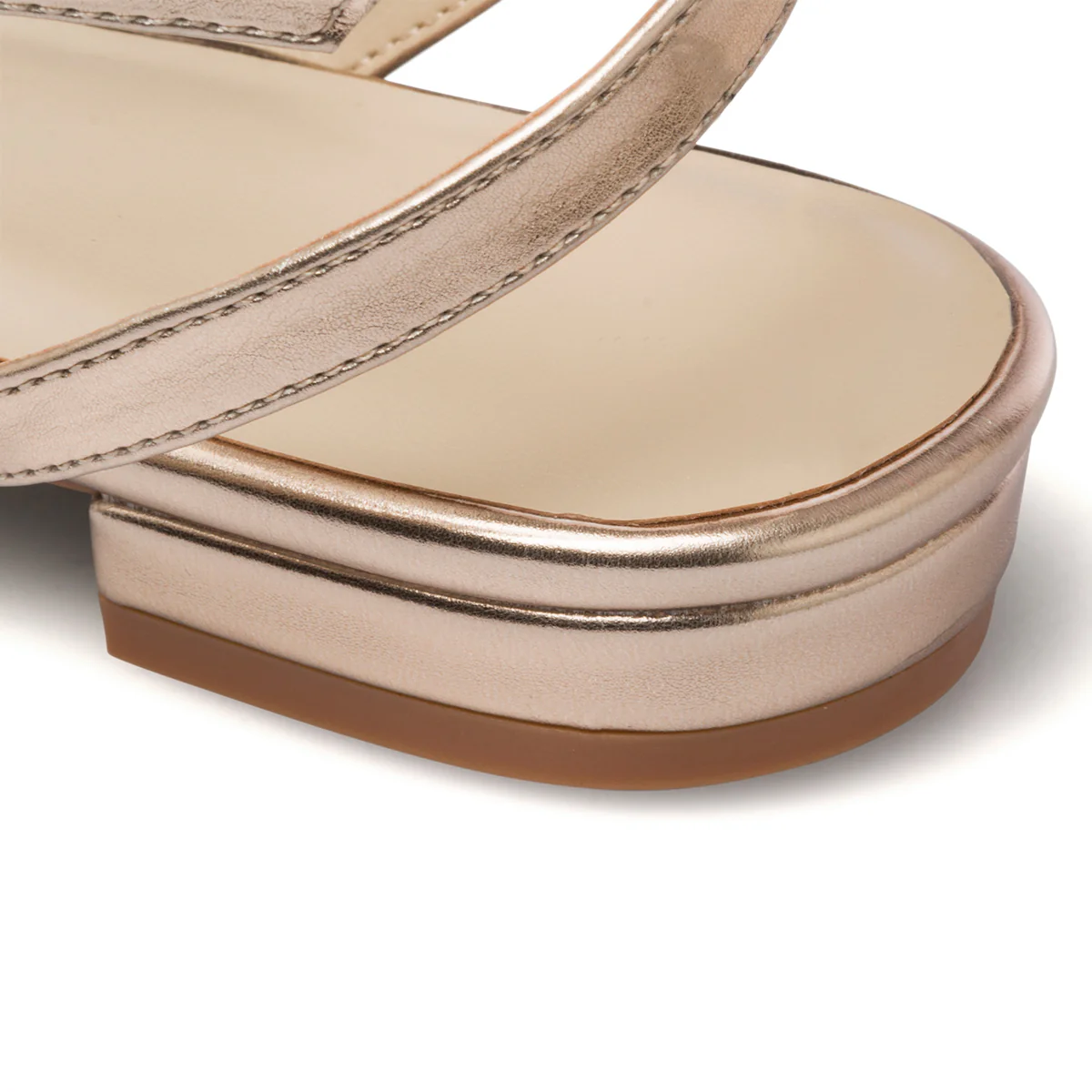 Sandali bassi oro rosa da donna con cinturino alla caviglia e strass Lora Ferres - Image 16