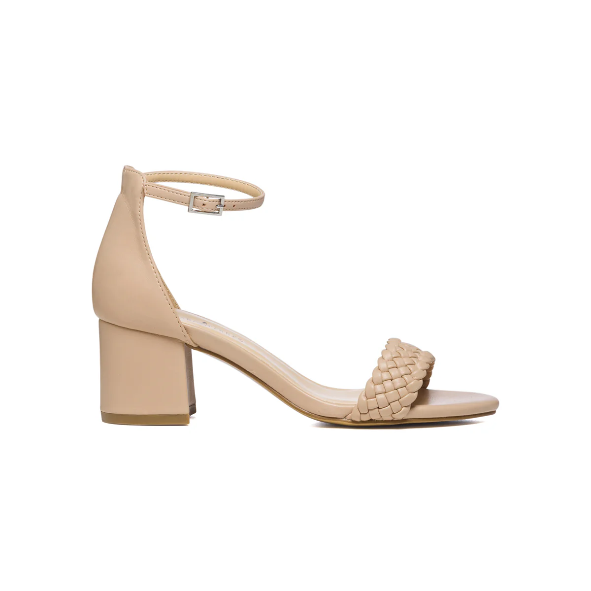 Sandali beige con fascia effetto intrecciato e tacco 6 cm Lora Ferres - Image 2