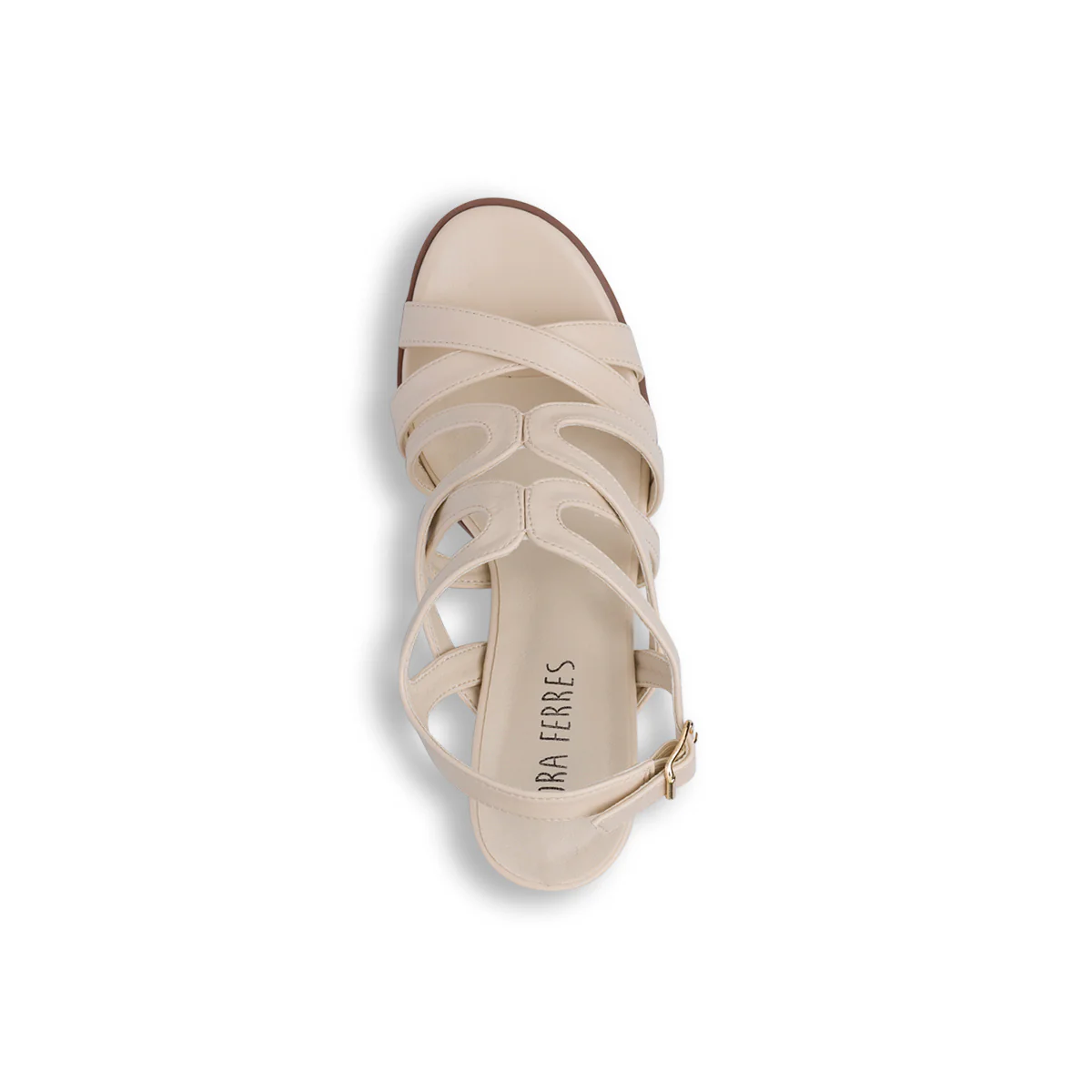 Sandali beige da Donna con motivo incrociato e tacco Lora Ferres - Image 5