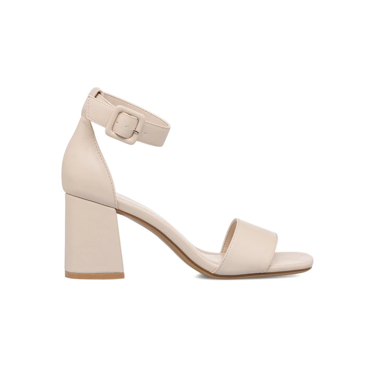 Sandali beige da donna con tacco a blocco 7 cm Lora Ferres - Image 4