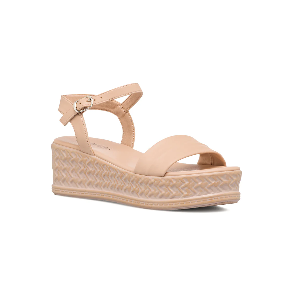 Sandali beige da donna con zeppa 5 cm Lora Ferres - Image 2