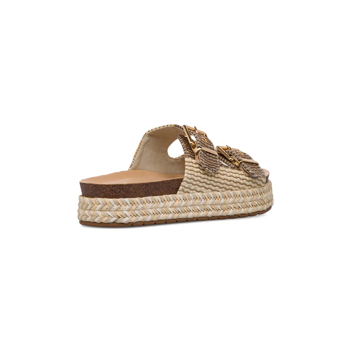Sandali beige da Donna effetto rafia con suola platform Lora Ferres - Image 3