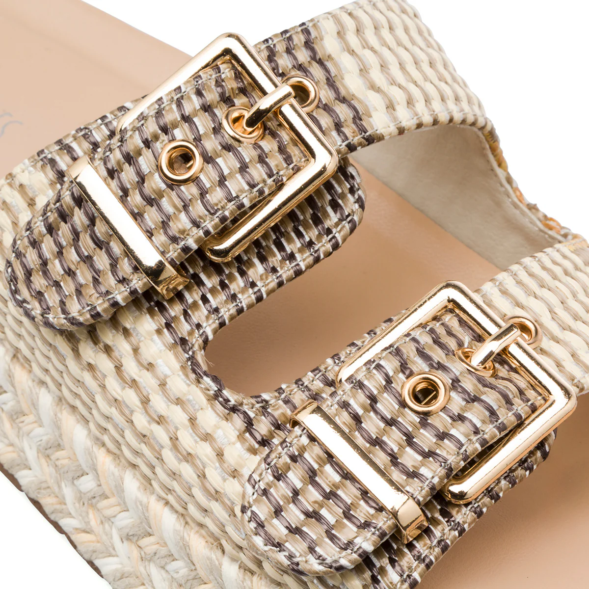 Sandali beige da Donna effetto rafia con suola platform Lora Ferres - Image 4