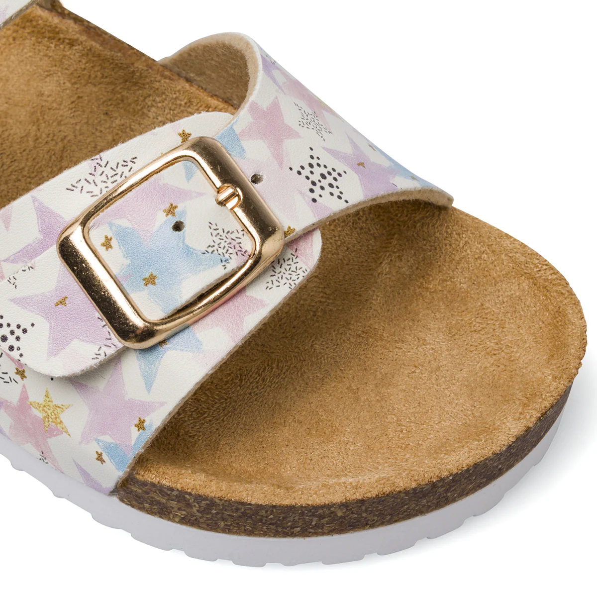 Sandali bianchi Bambina con stelle e fibbie dorate Le scarpe di Alice - Image 5