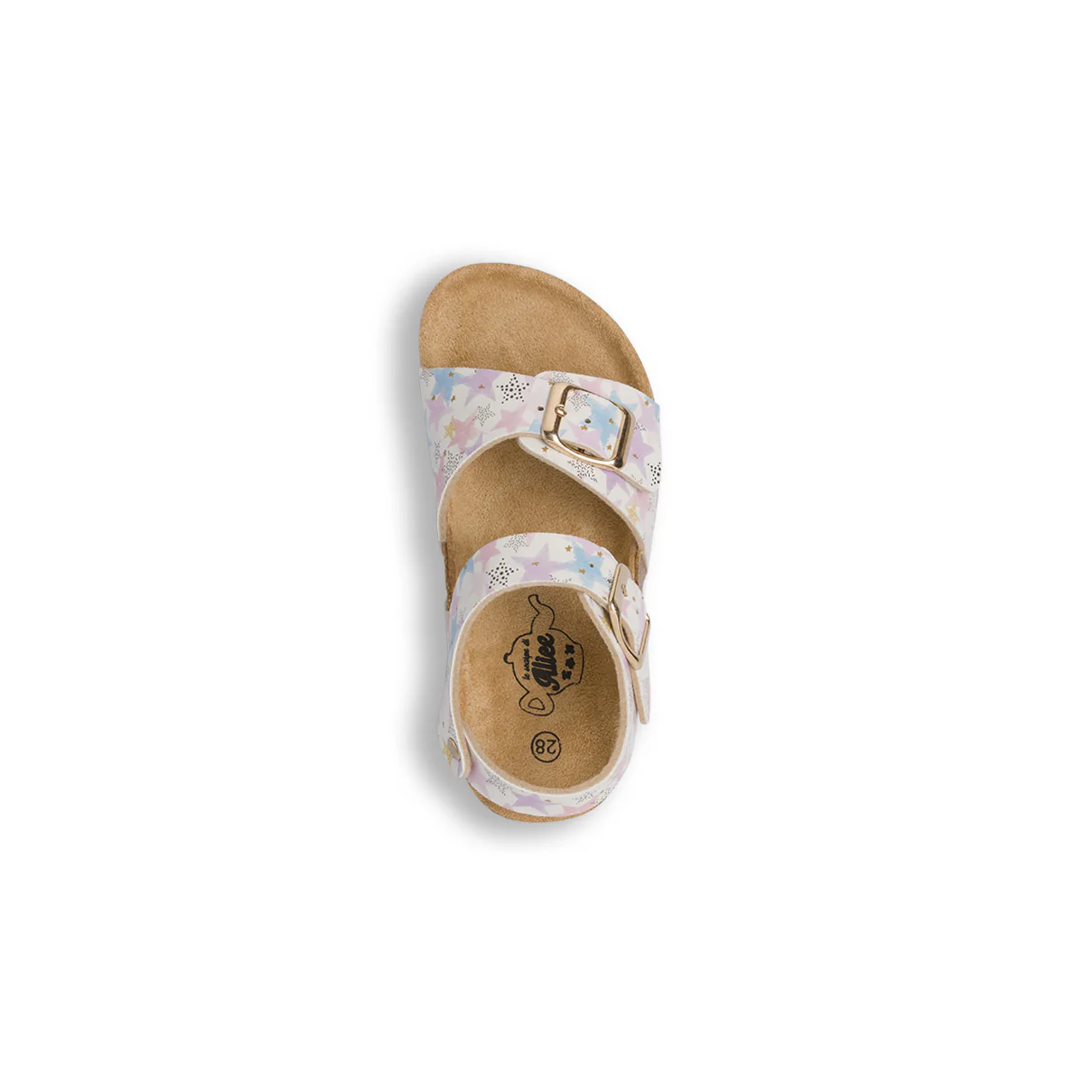 Sandali bianchi Bambina con stelle e fibbie dorate Le scarpe di Alice - Image 6