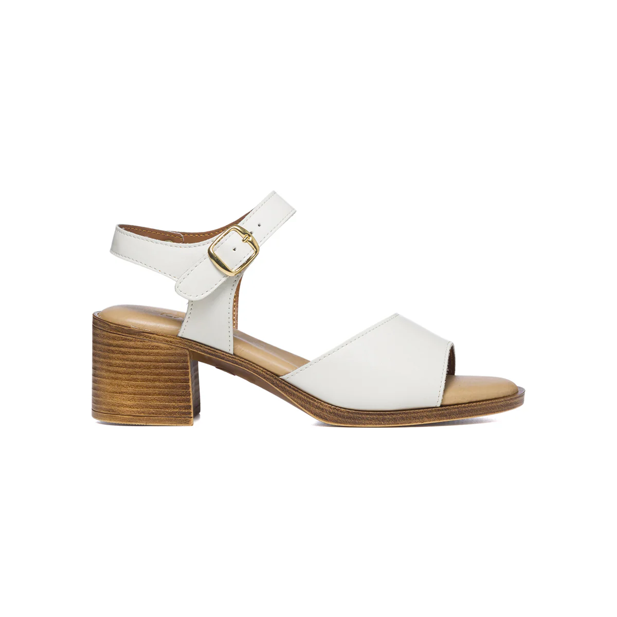 Sandali bianchi comfort con tacco 6 cm P Soft