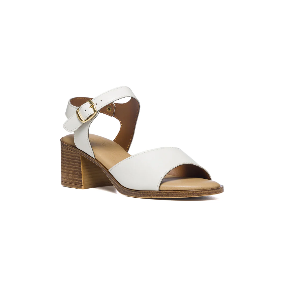 Sandali bianchi comfort con tacco 6 cm P Soft - Image 3