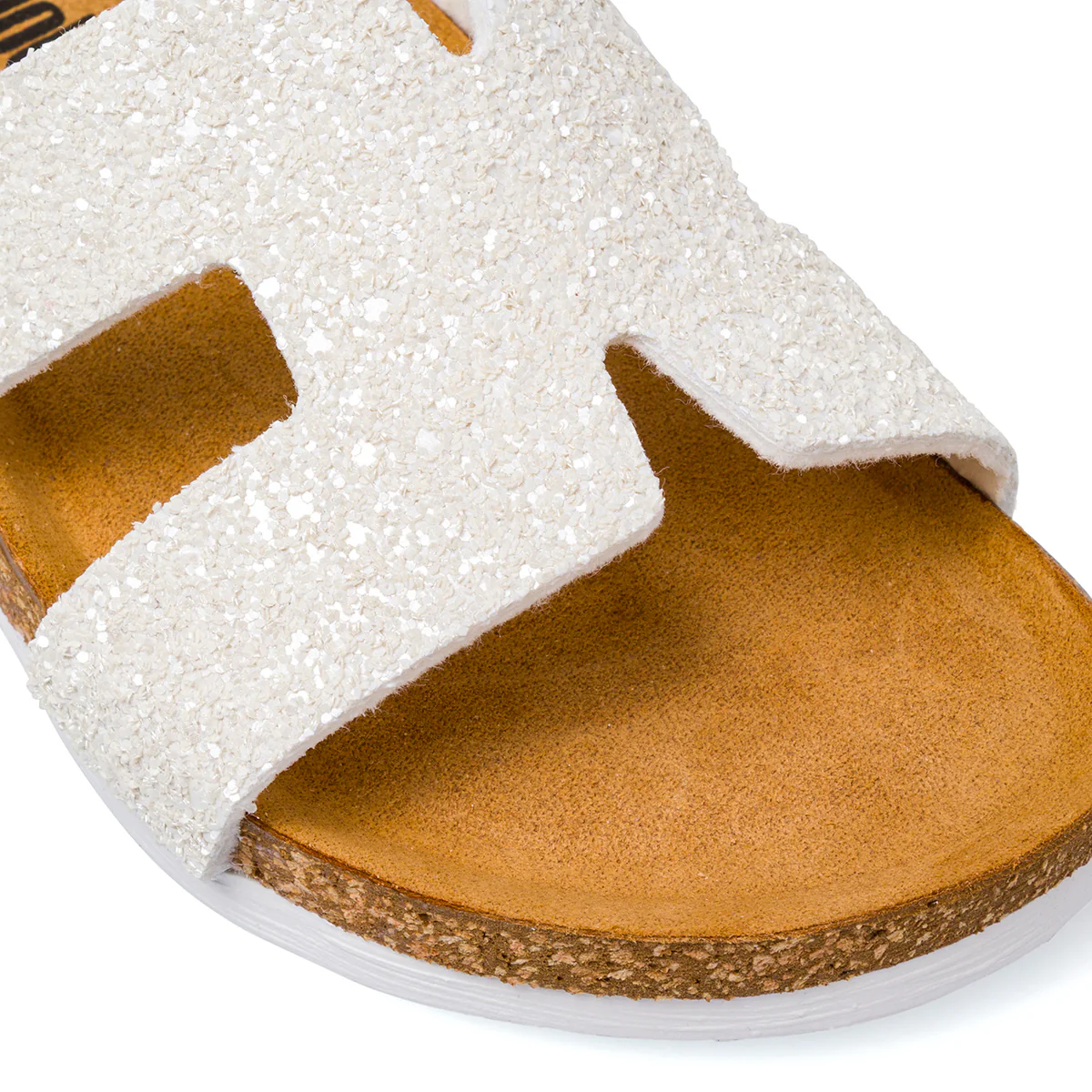 Sandali bianchi con glitter e sottopiede in Pelle da bambina Settenote - Image 4