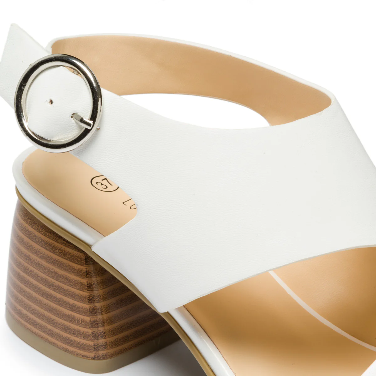 Sandali bianchi con tacco 5 cm Lora Ferres - Image 7