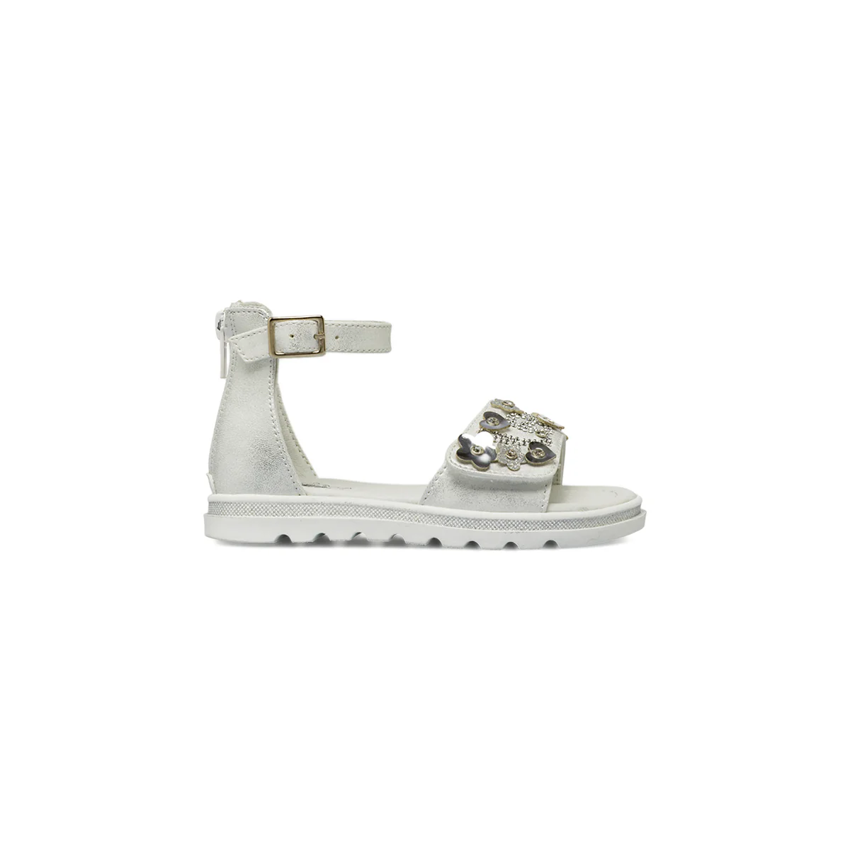 Sandali bianchi da Bambina con cinturini e strass Le scarpe di Alice