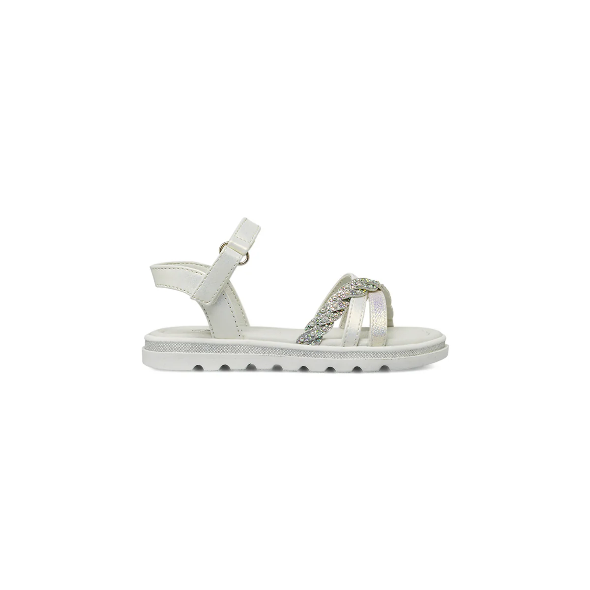 Sandali bianchi da Bambina con cinturino e glitter Le scarpe di Alice