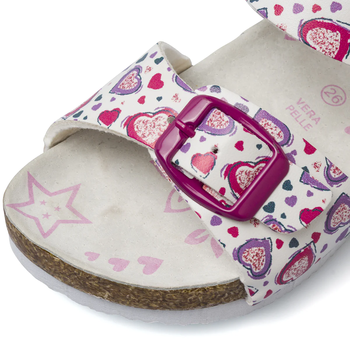 Sandali bianchi da Bambina con cuori e soletta in pelle Settenote - Image 5
